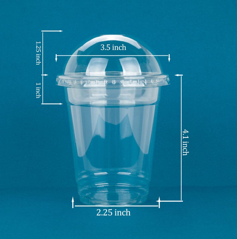 Golden Apple Cup series, 12oz Clear Plastic cups + 2oz insert with Dome lids no hole 50sets - Image 3